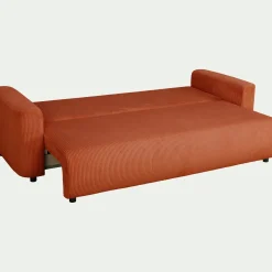 Canapé En Velours|Canapé 4 Places*alinea Canapé 4 places convertible en velours côtelé - brun rustrel Marron