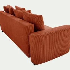 Canapé En Velours|Canapé 4 Places*alinea Canapé 4 places convertible en velours côtelé - brun rustrel Marron