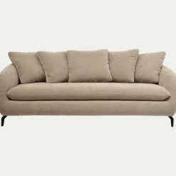 Canapé 4 Places*alinea Canapé 4 places convertible en tissu doux tramé - Beige