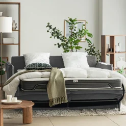 Canapé 4 Places*alinea Canapé 4 places convertible en tissu Sogno avec matelas densité 35kg/m3 - moyen Gris