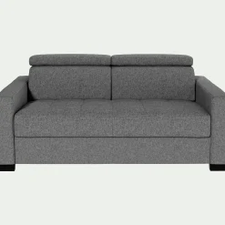 Canapé En Tissu|Canapé 2 Places*alinea Canapé 2 places convertible en tissus pop avec accoudoirs 15cm - moyen Gris