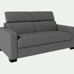 Canapé En Tissu|Canapé 2 Places*alinea Canapé 2 places convertible en tissus pop avec accoudoirs 15cm - moyen Gris