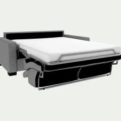 Canapé En Tissu|Canapé 2 Places*alinea Canapé 2 places convertible en tissus pop avec accoudoirs 15cm - moyen Gris