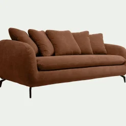 Canapé 3 Places*alinea Canapé 3 places convertible en tissu tramé - brun rustrel Marron