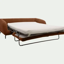 Canapé 3 Places*alinea Canapé 3 places convertible en tissu tramé - brun rustrel Marron