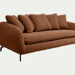 Canapé 3 Places*alinea Canapé 3 places convertible en tissu tramé - brun rustrel Marron