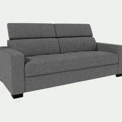 Canapé 3 Places|Canapé Convertible*alinea Canapé 3 places convertible en tissu pop avec matelas Bultex et accoudoirs 20cm - moyen Gris