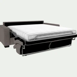 Canapé 3 Places|Canapé Convertible*alinea Canapé 3 places convertible en tissu pop avec matelas Bultex et accoudoirs 20cm - taupe Gris