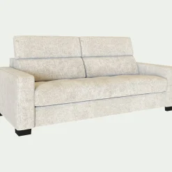 Canapé En Tissu|Canapé 3 Places*alinea Canapé 3 places convertible en tissu genesis avec accoudoirs 20cm - ventoux Blanc