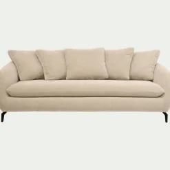 Canapé 4 Places*alinea Canapé 4 places convertible en tissu - écru Blanc