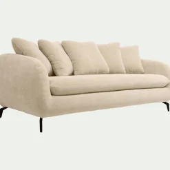 Canapé En Tissu|Canapé Convertible*alinea Canapé 3 places convertible en tissu - écru Blanc