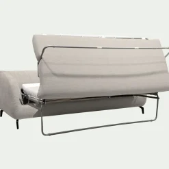 Canapé En Tissu|Canapé 4 Places*alinea Canapé 4 places convertible en tissu tramé piétement noir - roucas Beige