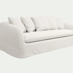 Canapé 4 Places*alinea Canapé 4 places convertible en lin - Blanc