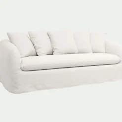 Canapé En Lin|Canapé 3 Places*alinea Canapé 3 places convertible en lin - Blanc