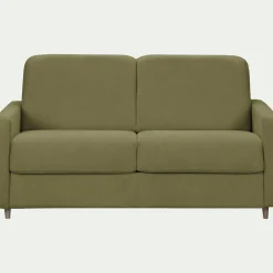 Canapé 4 Places*alinea Canapé 4 places convertible en tissu Stella densité 25kg/m3 - Vert cèdre