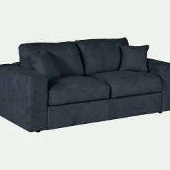 Canapé En Velours|Canapé 3 Places*alinea Canapé 3 places convertible en tissu chenille benjo - marine Bleu