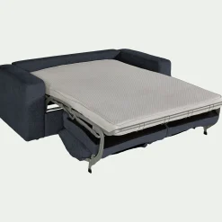 Canapé En Velours|Canapé 3 Places*alinea Canapé 3 places convertible en tissu chenille benjo - marine Bleu