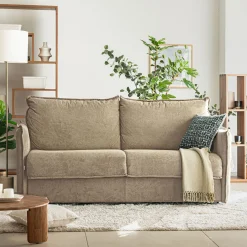 Canapé 4 Places*alinea Canapé 4 places convertible en tissu avec matelas densité 35kg/m3 - roucas Beige