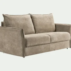 Canapé 4 Places*alinea Canapé 4 places convertible en tissu avec matelas densité 35kg/m3 - roucas Beige