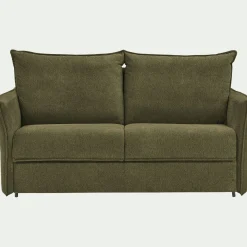 Canapé 4 Places*alinea Canapé 4 places convertible en tissu avec matelas densité 35kg/m3 - Vert cèdre