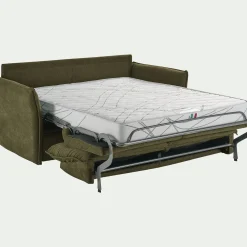 Canapé 4 Places*alinea Canapé 4 places convertible en tissu avec matelas densité 35kg/m3 - Vert cèdre