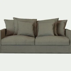 Canapé En Lin|Canapé En Tissu*alinea Canapé 3 places conible avec matelas Bultex en lin et viscose - cèdre Vert