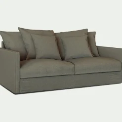 Canapé En Lin|Canapé En Tissu*alinea Canapé 3 places conible avec matelas Bultex en lin et viscose - cèdre Vert