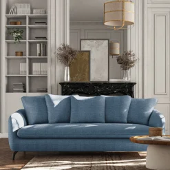 Canapé 4 Places*alinea Canapé 4 places convertible en tissu tramé - Bleu