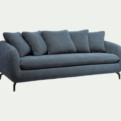 Canapé 4 Places*alinea Canapé 4 places convertible en tissu tramé - Bleu