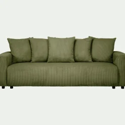 Canapé En Velours|Canapé 4 Places*alinea Canapé 4 places conible en velours côtelé - cèdre Vert