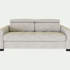 Canapé En Tissu|Canapé 2 Places*alinea Canapé 2 places convertible matelas Bultex en tissus monclar avec accoudoirs 15cm - roucas Beige