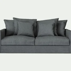 Canapé En Lin|Canapé En Tissu*alinea Canapé 3 places convertible avec matelas Bultex en lin et viscose - ardoise Gris