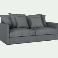 Canapé En Lin|Canapé En Tissu*alinea Canapé 3 places convertible avec matelas Bultex en lin et viscose - ardoise Gris