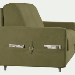 Canapé 4 Places*alinea Canapé 4 places convertible en tissu Sogno densité 35kg/m3 - Vert cèdre