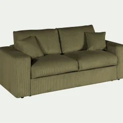 Canapé En Velours|Canapé 3 Places*alinea Canapé 3 places conible en velours côtelé - cèdre Vert