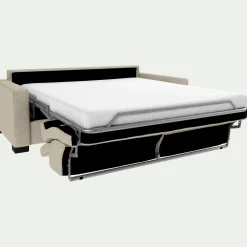 Canapé 3 Places*alinea Canapé 3 places convertible en tissus pop avec accoudoirs 15cm - Beige