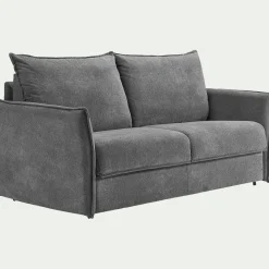 Canapé En Tissu|Canapé 3 Places*alinea Canapé 3 places convertible en tissu avec matelas densité 25kg/m3 - restanque Gris