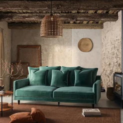 Canapé En Tissu|Canapé Convertible*alinea Canapé 4 places conible matelas bultex en tissu velvet - sauge Vert