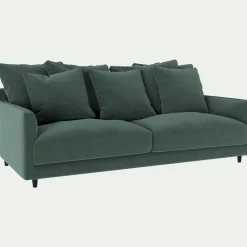 Canapé En Tissu|Canapé Convertible*alinea Canapé 4 places conible matelas bultex en tissu velvet - sauge Vert