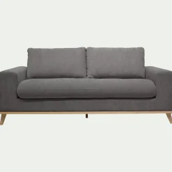 Canapé En Tissu|Canapé 3 Places*alinea Canapé 3 places convertible en tissu Storm - moyen Gris