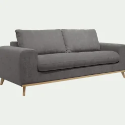 Canapé En Tissu|Canapé 3 Places*alinea Canapé 3 places convertible en tissu Storm - moyen Gris
