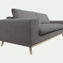 Canapé En Tissu|Canapé 3 Places*alinea Canapé 3 places convertible en tissu Storm - moyen Gris