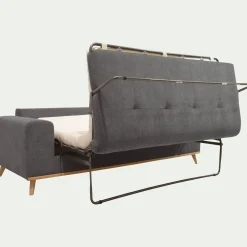 Canapé En Tissu|Canapé 3 Places*alinea Canapé 3 places convertible en tissu Storm - moyen Gris