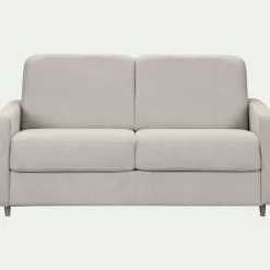 Canapé En Velours|Canapé 3 Places*alinea Canapé 3 places convertible en tissu Stella densité 25kg/m3 - roucas Beige