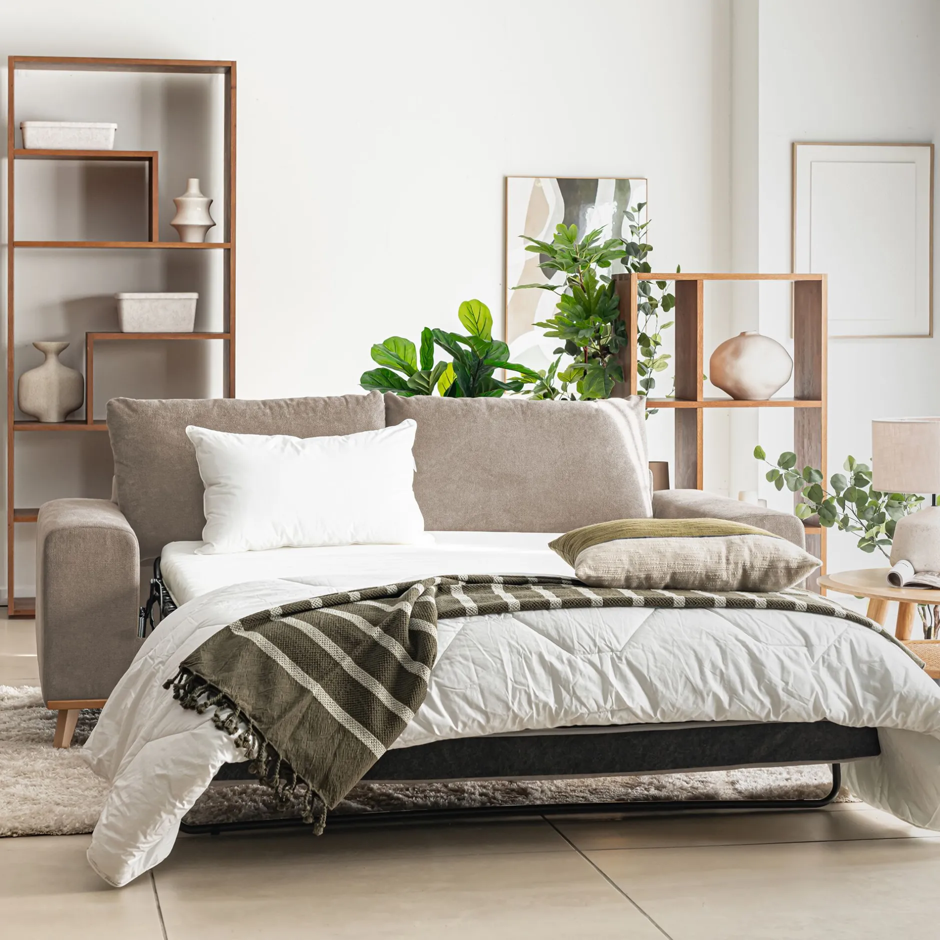 Canapé En Tissu|Canapé 3 Places*alinea Canapé 3 places convertible en tissu storm - taupe Gris