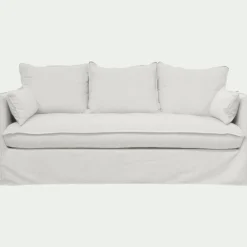 Canapé En Tissu|Canapé 3 Places*alinea Canapé 3 places convertible en tissu wind - écru Blanc