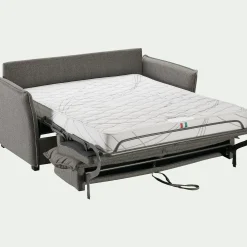 Canapé En Tissu|Canapé Convertible*alinea Canapé 3 places convertible en tissu Stella avec matelas densité 25kg/m3 - anthracite Gris