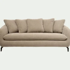 Canapé 3 Places|Canapé Convertible*alinea Canapé 3 places convertible en tissu doux tramé - Beige