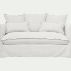 Canapé 2 Places*alinea Canapé 2 places convertible en tissu wind - écru Blanc