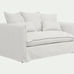 Canapé 2 Places*alinea Canapé 2 places convertible en tissu wind - écru Blanc